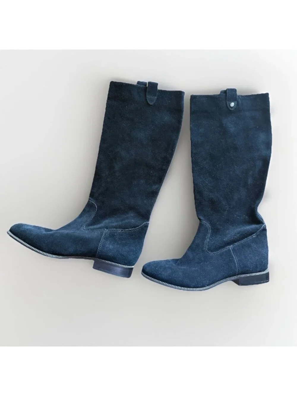 Michael Michael‎ Kors Soft Suede Cuff Tall Pull On Boots CT14G Sz 10 US Black